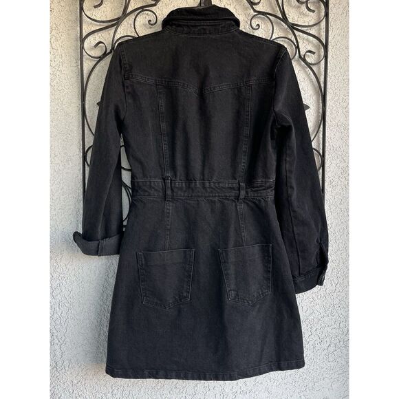 Zara Rhinestone Fringe Denim Dress - Size Small - Picture 7 of 11